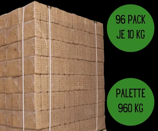 RUF Holzbriketts 960 kg Palette – 96 x 10 kg – DIN EN ISO 17225-3 – „Unser Sparfuchs“